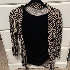 Black and Tan Patterned Cardigan